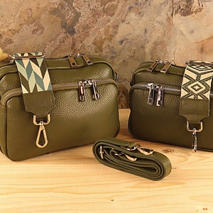 Umhängetasche aus Leder, bauchtasche Damen, Umhängetasche mit zusätzlichem Riemen, Damentasche, Gürteltasche und Geschenk für die Freundin