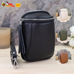 Leder Umhängetasche, Crossover Tasche,Handtasche,Geschenk zum Weihnachten, Alltagstasche,Frauentasche Geschenk mit Leder&Gemustertem Gürtel
