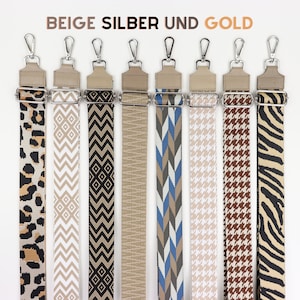 Beige Leather Strap for Gold and Silver Hardware Bags, Patterned Shoulder Strap with Wide Strap, Computer & Camera bag straps, Gift for her