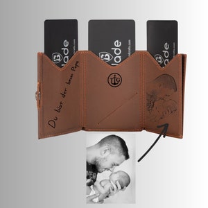 Kartenetui und Kreditkartenetui aus Leder Personalisiert, Individuell Portemonnaie mit Kreditkartenhalter, Geschenk zum Valentinstag