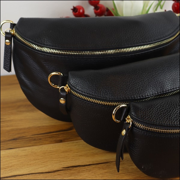 Bauchtasche Gold, Leder Klein Nappaleder, Geschenk zum Valentinstag, Umhängetasche, Crossbody Tasche, Geschenk für Freundin