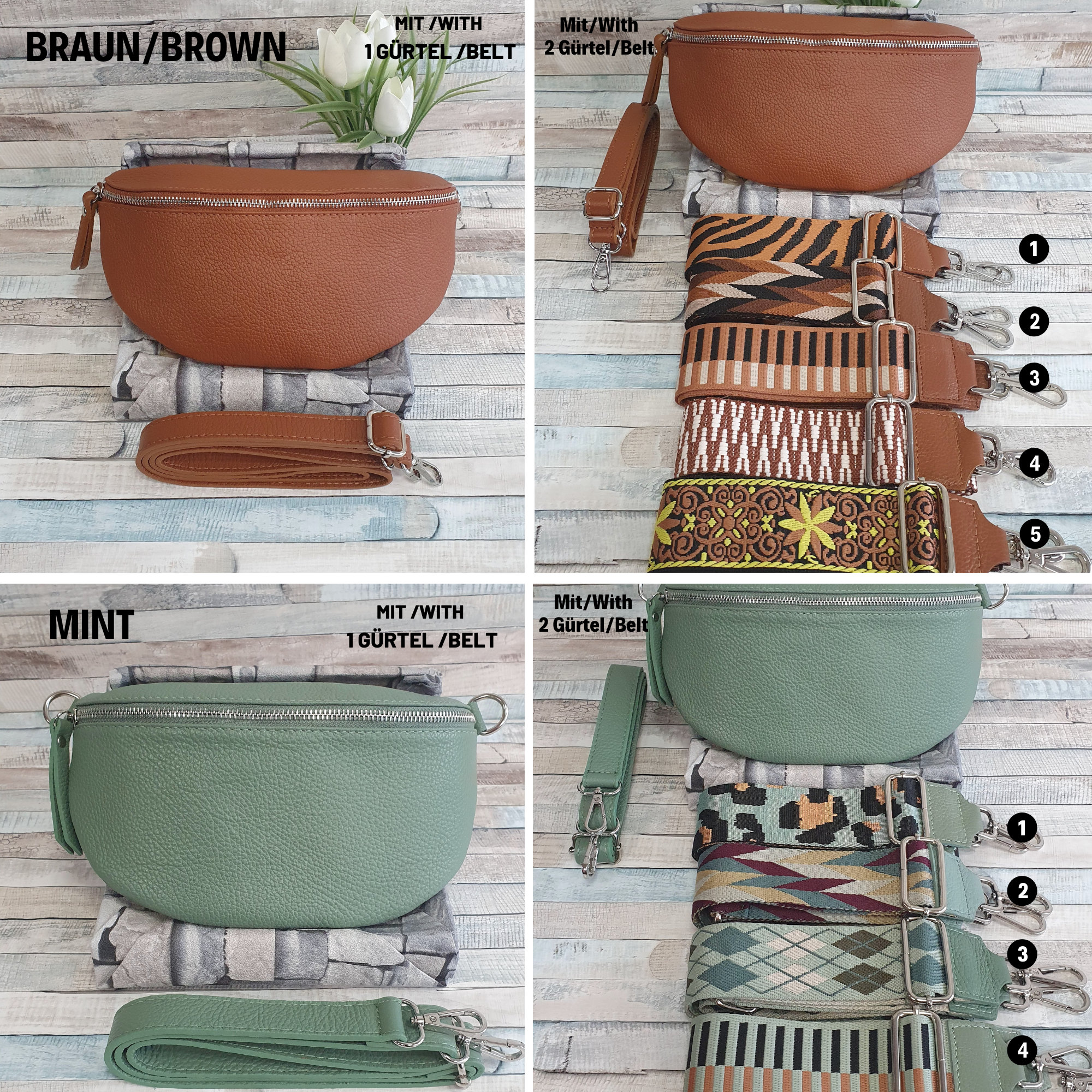 Fanny Pack Medium Leather Bag For Women, Leather Shoulder Bag, Crossbody Bag Fanny Pack With Strap