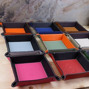 Personalisiertes Tablett aus Leder, Schreibtisch Organisator aus Leder für Geldbörsen, Telefone, Uhren, Schlüssel,Münzen und Büroausstattung