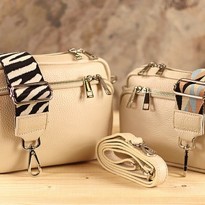 Umhängetasche aus Leder, bauchtasche Damen, Umhängetasche mit zusätzlichem Riemen, Damentasche, Gürteltasche und Geschenk für die Freundin