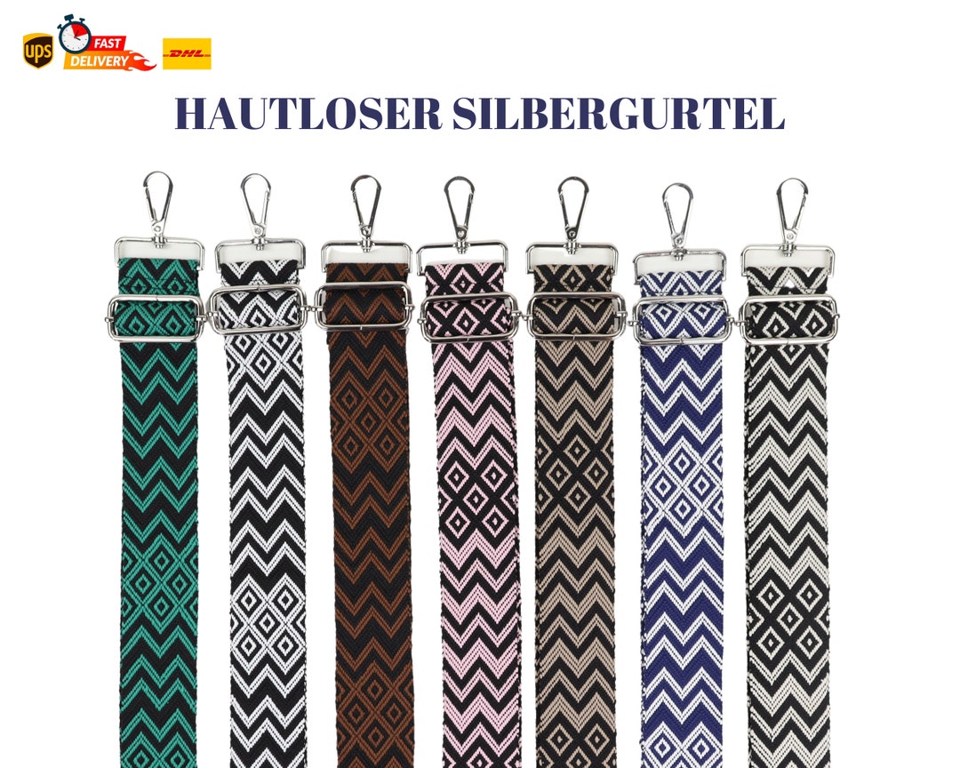 Leatherless Strap for Silver Hardware Bags, Patterned Shoulder Strap