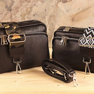 Umhängetasche aus Leder, bauchtasche Damen, Umhängetasche mit zusätzlichem Riemen, Damentasche, Gürteltasche und Geschenk für die Freundin
