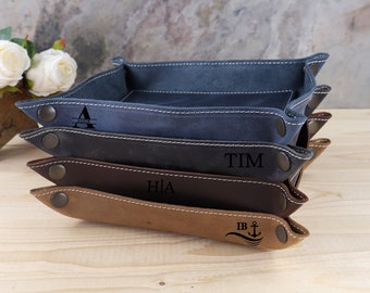 Personalisierte Hand Crafted Leather Desk Organizer, Personalisierte Leder Tablett, Dekorative Schreibtisch Tablett, Weihnachtsgeschenk