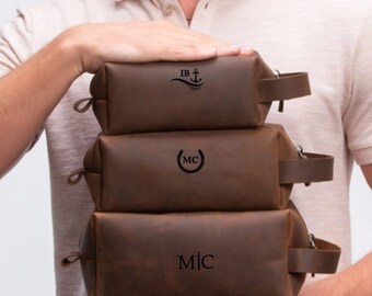 Personalisierte Leder Kulturbeutel, Kosmetiktasche personalisiert