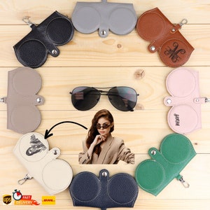 Personalized Leather Eye Glass Case, Eyeglasses Case for Her, Strap Decoration, Bag accessories, Soft Glasses Case, Valentine's gift,