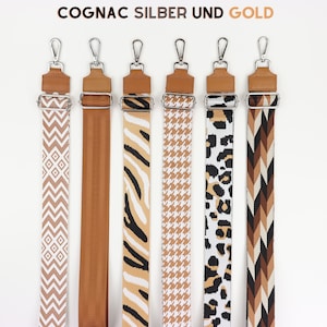 Cognac Leather Strap for Gold and Silver Hardware Bags, Patterned Shoulder Strap with Wide Strap, Computer & Camera bag straps, Gift for her