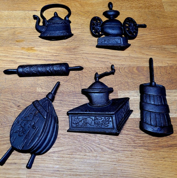Set of 6 Vintage Cast Iron Kitchen Wall Decor Coffee Grinder Etsy