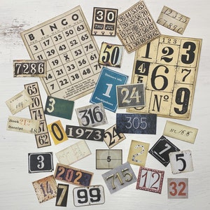 VINTAGE NUMBERS Digital Ephemera Junk Journal Download, Printable ...