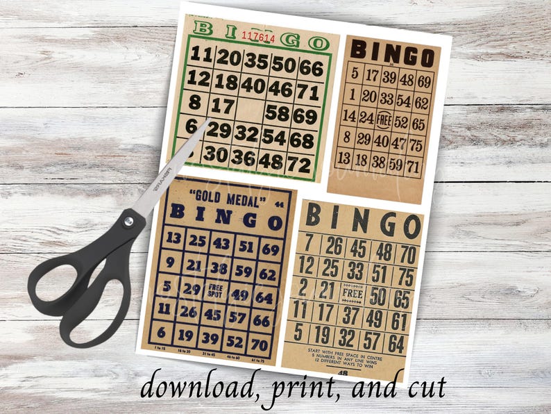 Puede incluir: Cinco tarjetas de bingo imprimibles con n&uacute;meros en blanco y negro sobre un fondo beige. Las tarjetas tienen la palabra "Bingo" en la parte superior y los n&uacute;meros del 1 al 75 en un patr&oacute;n de cuadr&iacute;cula. Una tarjeta tiene las palabras "Gold Medal" en la parte superior.