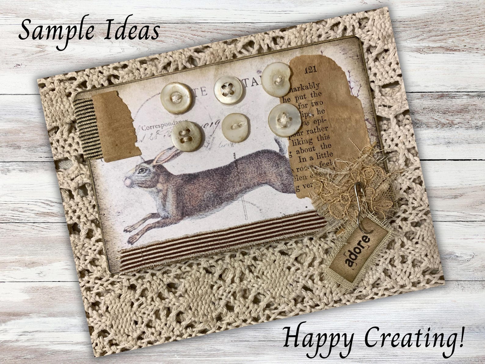 Printable EASTER RABBIT Postcards, Vintage Ephemera Digital Download ...