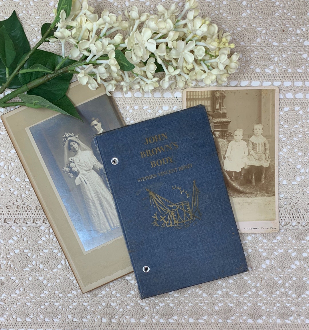 1929 Junk Journal Book Cover Grungy Blue & Gold Hardcover W Etsy