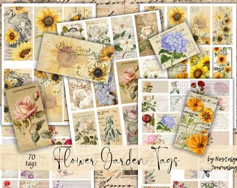 ヴィンテージフラワーエフェメラ：ジャンクジャーナル用のアンティーク