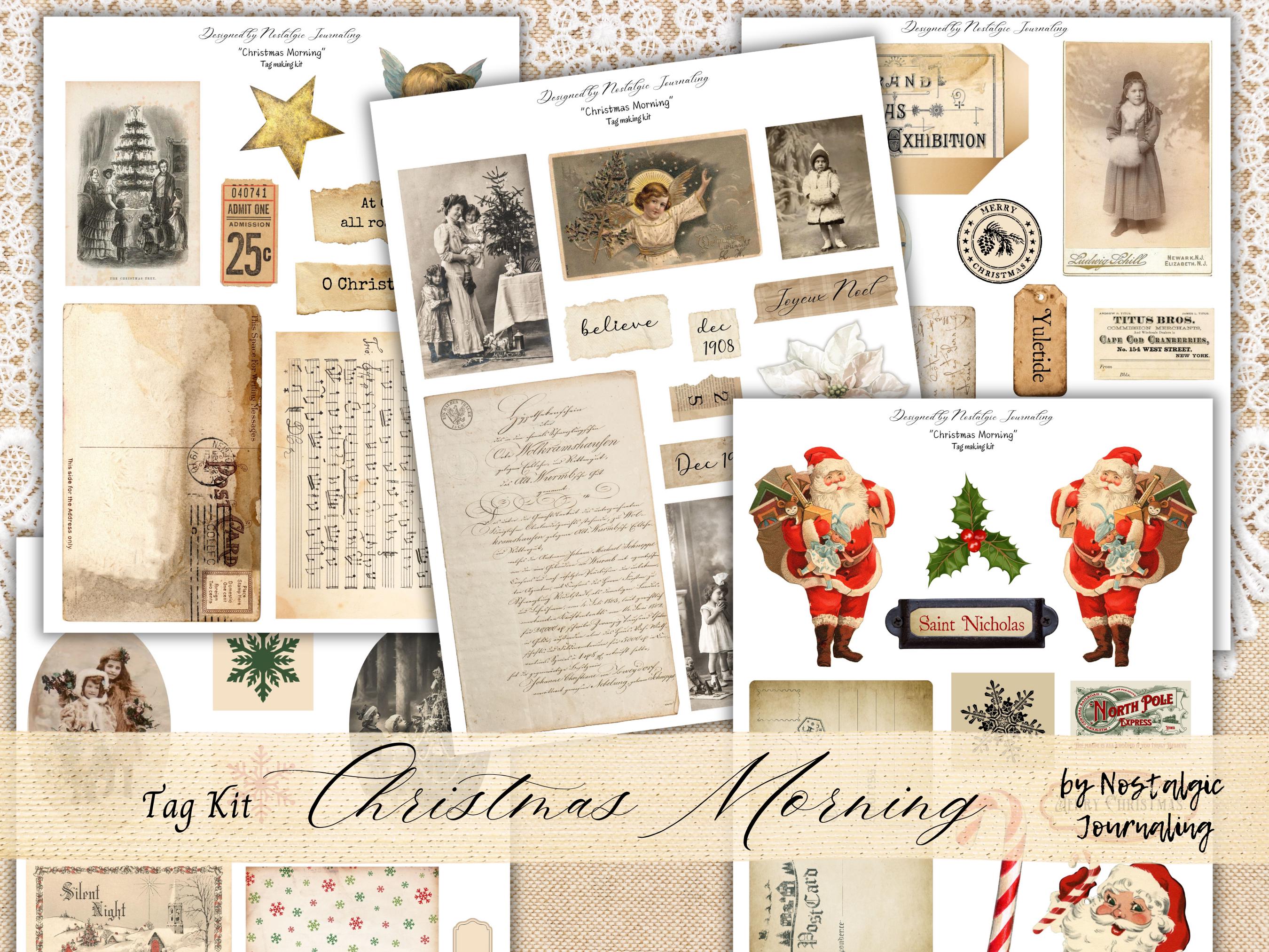 Set Of 16 Large Victorian/Shabby Chic/Vintage Santa & Christmas Digital Images