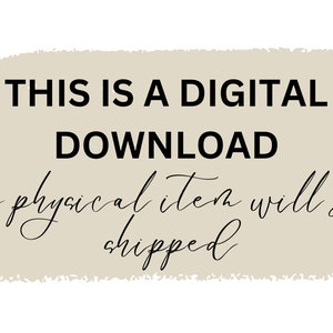 Puede incluir: Un gr&aacute;fico de descarga digital con fondo beige y texto negro que dice "Esta es una descarga digital, no se enviar&aacute; ning&uacute;n art&iacute;culo f&iacute;sico."