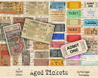 ヴィンテージチケット、パック1 デジタルジャンクジャーナルと