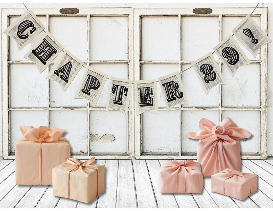 CHAPTER BANNER, Vintage Book Page Banner, Birthday Party Decoration ...