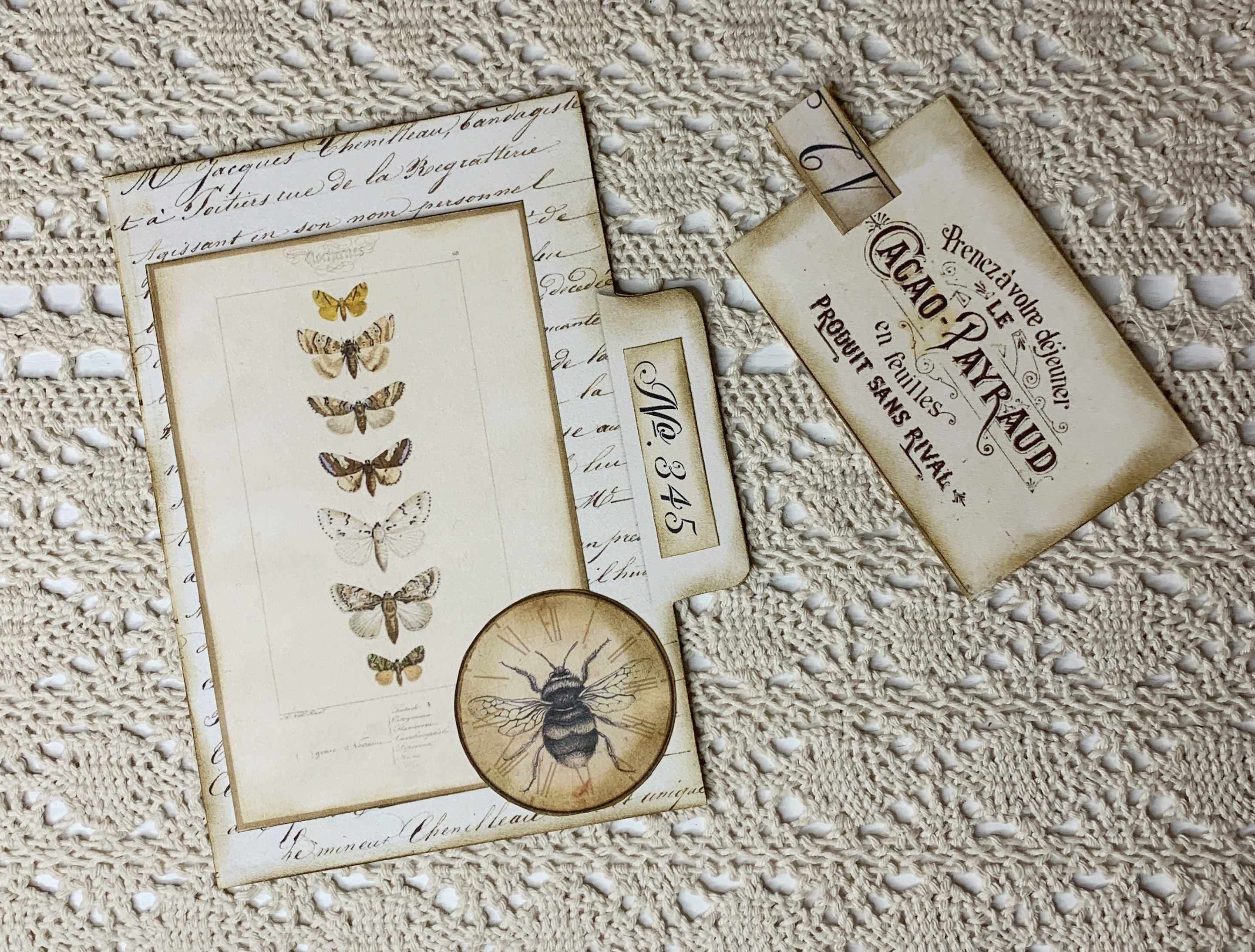 Junk Journal Kit, BEES & BUTTERFLIES Folio Kit, Printable Junk ...