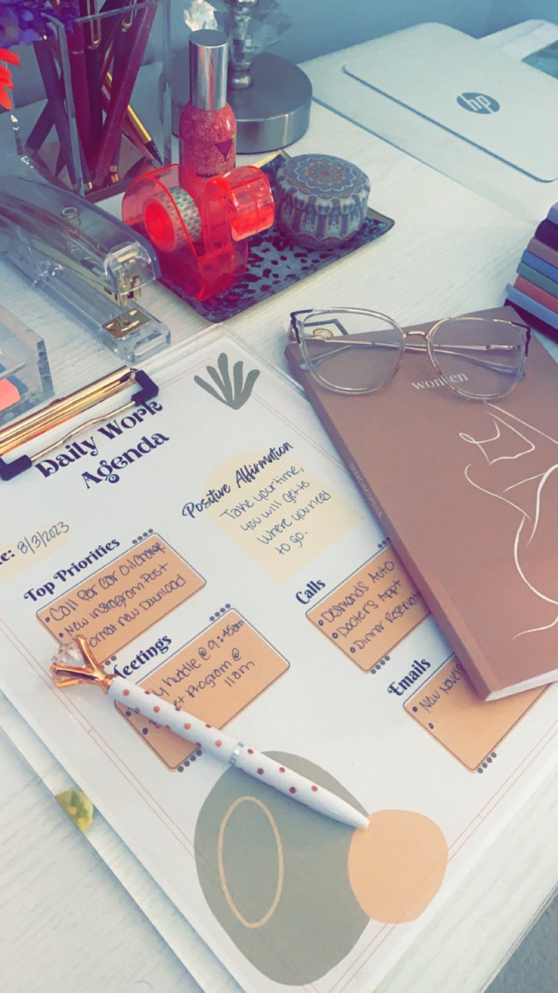 Daily Work Printable PDF Planner Schedule - Etsy