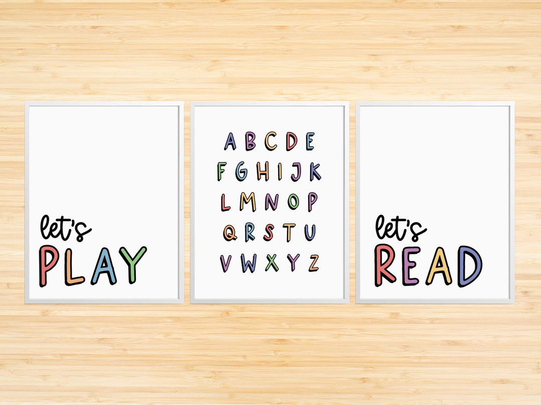 Set of 3 Playroom Prints, Playroom Wall Decor, Playroom Art, Kids ...