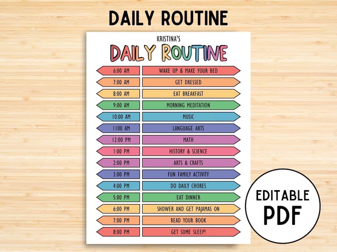 Kids Daily Schedule, Homeschool Daily Routine, Kids Daily Routine ...