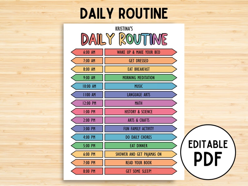 Kids Daily Schedule, Homeschool Daily Routine, Kids Daily Routine, Preschool Classroom, Homeschool Mom, Nanny Schedule, Printable PDF
