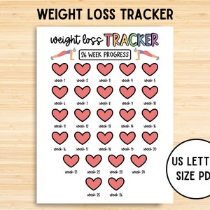 Printable Weight Loss Tracker, Digital Weekly Weight Tracker, Weekly Weigh In, Measurement Tracker, Weight Loss Chart, Weight Loss Goal, PDF