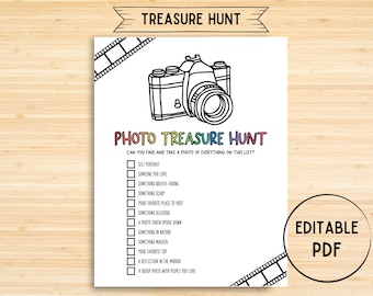 Editable Photo Treasure Hunt For Kids, I Spy With My Little Camera Game, Children's Party Game, Photo Scavenger Hunt, Stay At Home Fun