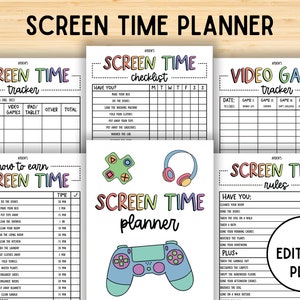 Editable Screen Time Checklist, Screen Time Rules, Screen Time Chore Chart, Daily Screen Time Schedule, Summer Screen Time Checklist