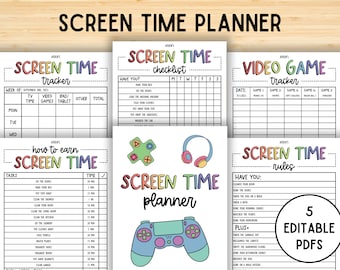 Editable Screen Time Checklist, Screen Time Rules, Screen Time Chore Chart, Daily Screen Time Schedule, Summer Screen Time Checklist