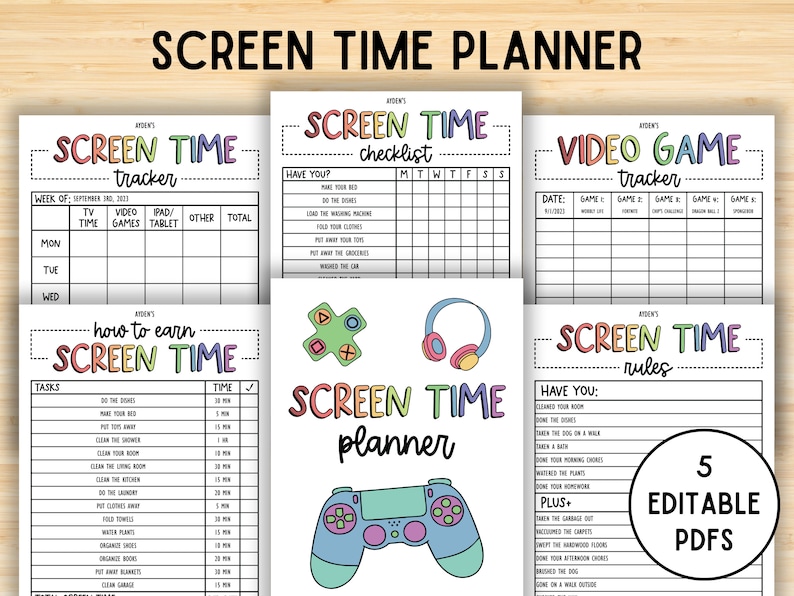 Editable Screen Time Checklist Screen Time Rules Screen Time - Etsy