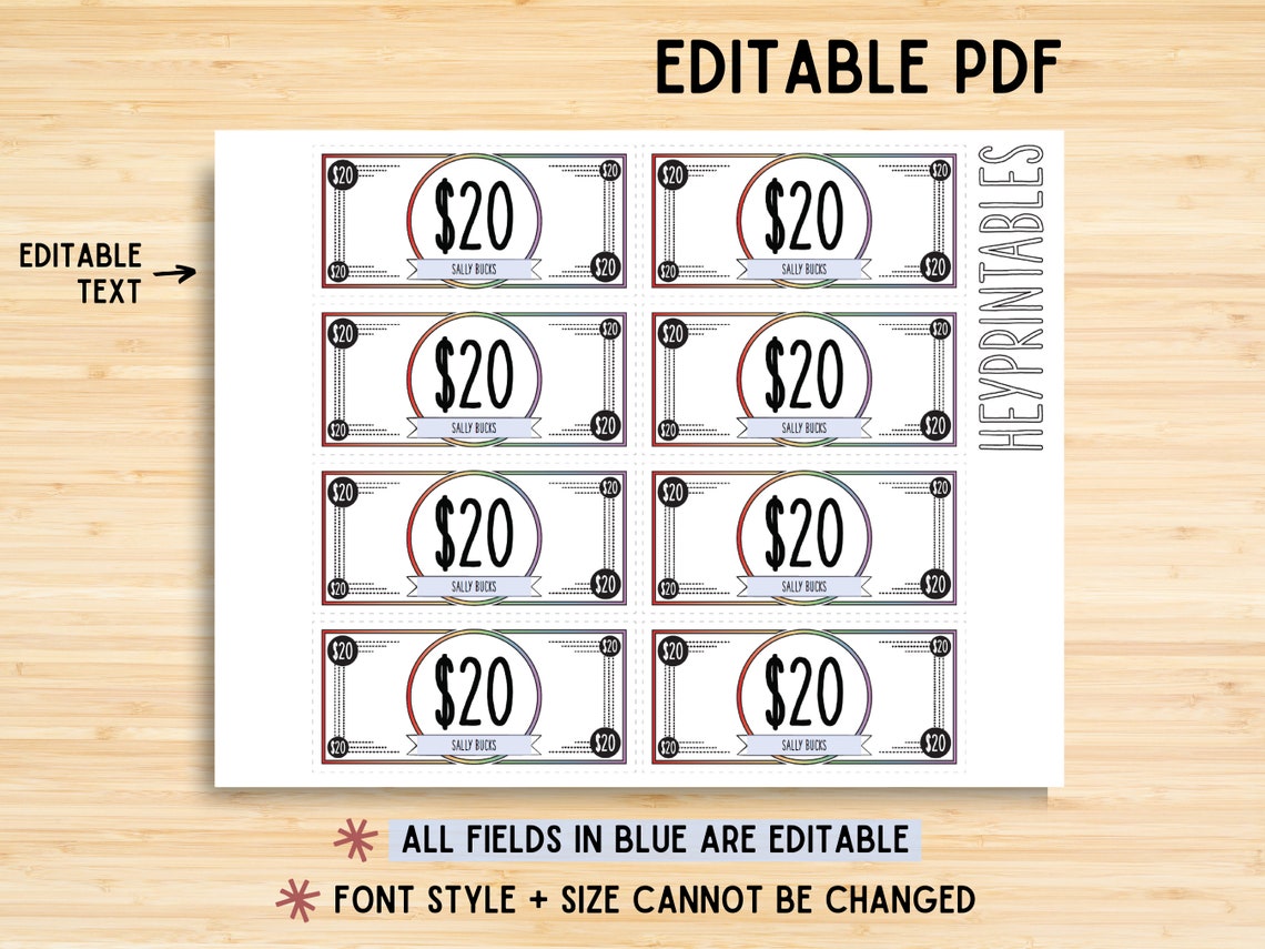 Editable Mom Chore Bucks Printable, Behavior Bucks, Chore Bucks, Reward ...