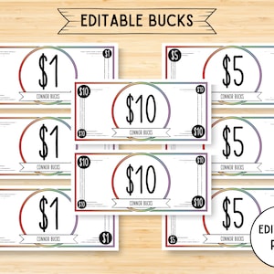 Editable Mom Chore Bucks Printable, Behavior Bucks, Chore Bucks, Reward System, Printable PDF Files, Instant Download, Editable PDF