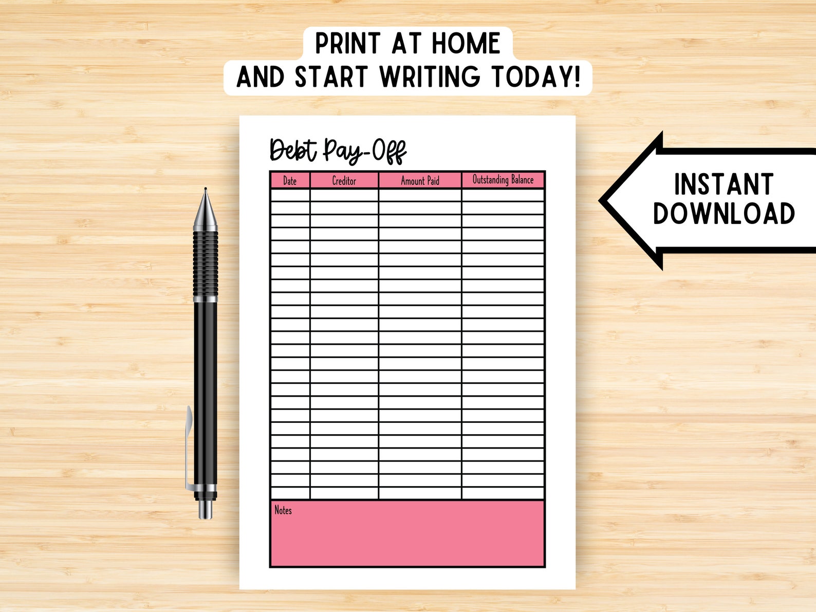 Debt Repayment, Printable Debt Tracker, Debt Payoff Tracker, Finance ...