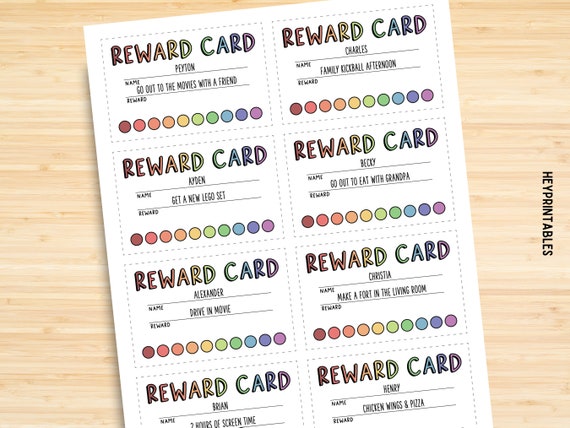 10-50 Pcs Behavior Punch Cards for Kids Reward Chart Loyalty