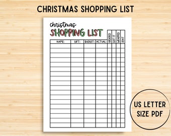 Afdrukbare cadeaulijst kerstinkopen, kerstplanner, takenlijst kerst, checklist kerstcadeau, kerstcadeautracker