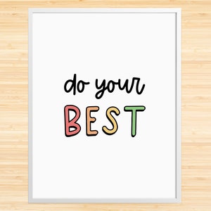 Colorful Wall Art, Do Your Best, Book Quote, Quote Prints, Reading Quote, Colorful Words Art, Kids Room Decor, Colorful Print, Nursery Print