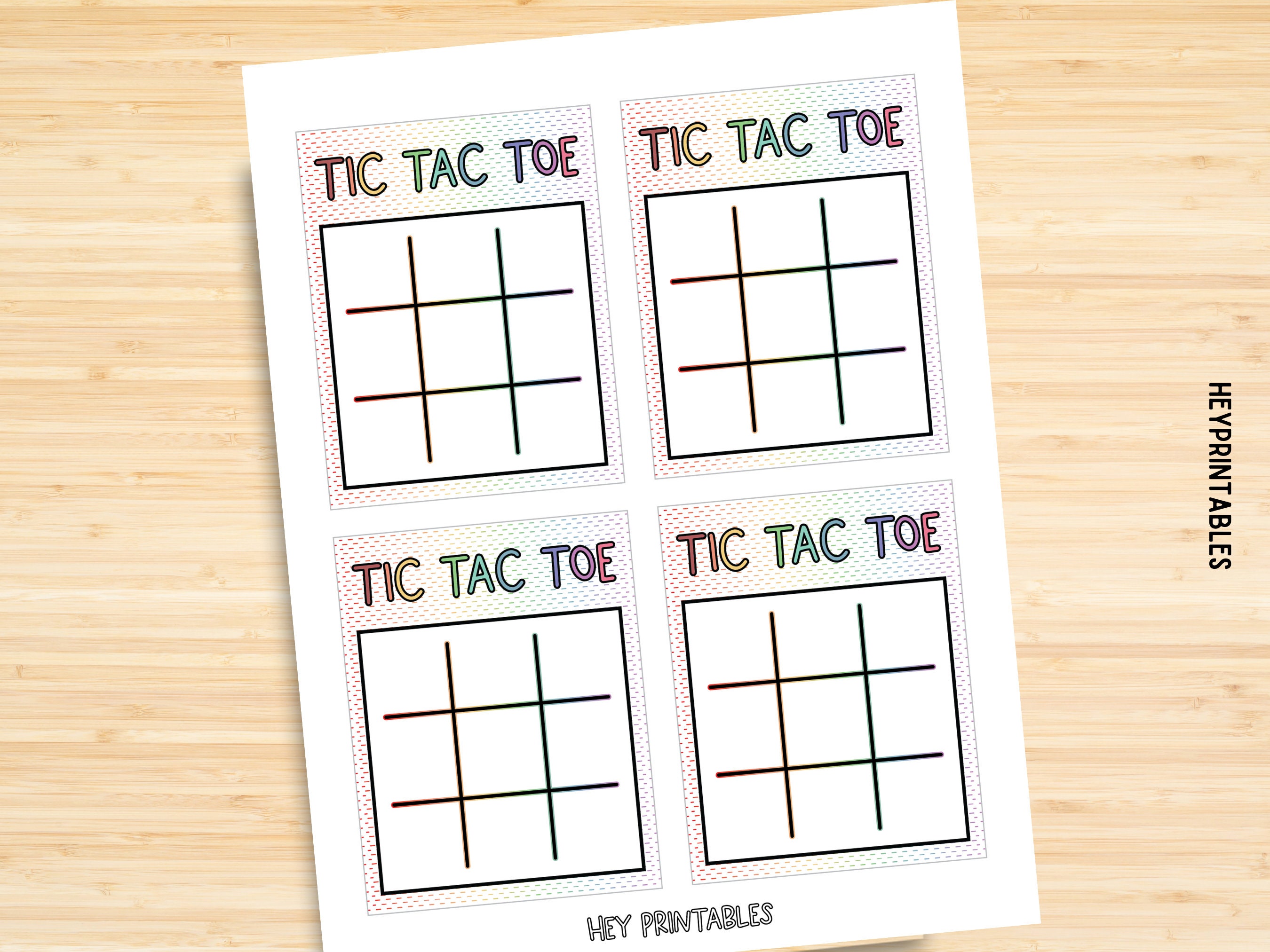 Printable Tic Tac Toe Game, Family Game, Class Activities, Instant ...