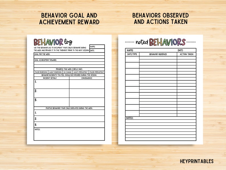 Kids Behavior Tracker Bundle, Actions Consequence Chart, Weekly, Daily ...