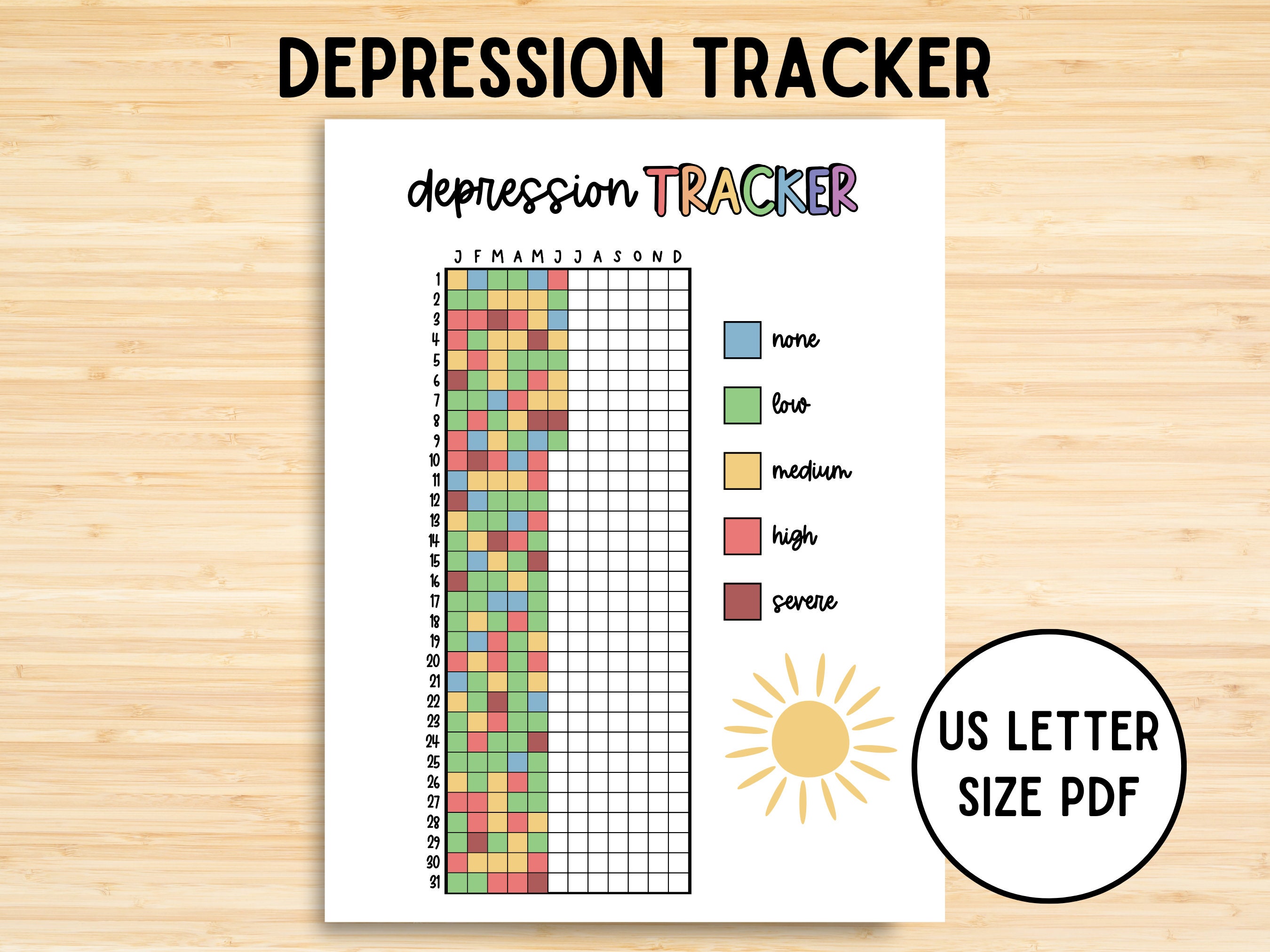 Depression Tracker, Journal Page, Printable Tracker, Habit Tracker ...