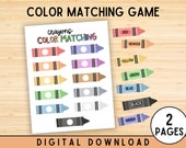 Color Matching Game, Busy Book Printable, Homeschool Worksheet, Educational Activity, Busy Binder for Toddlers, Instant Download, PDF