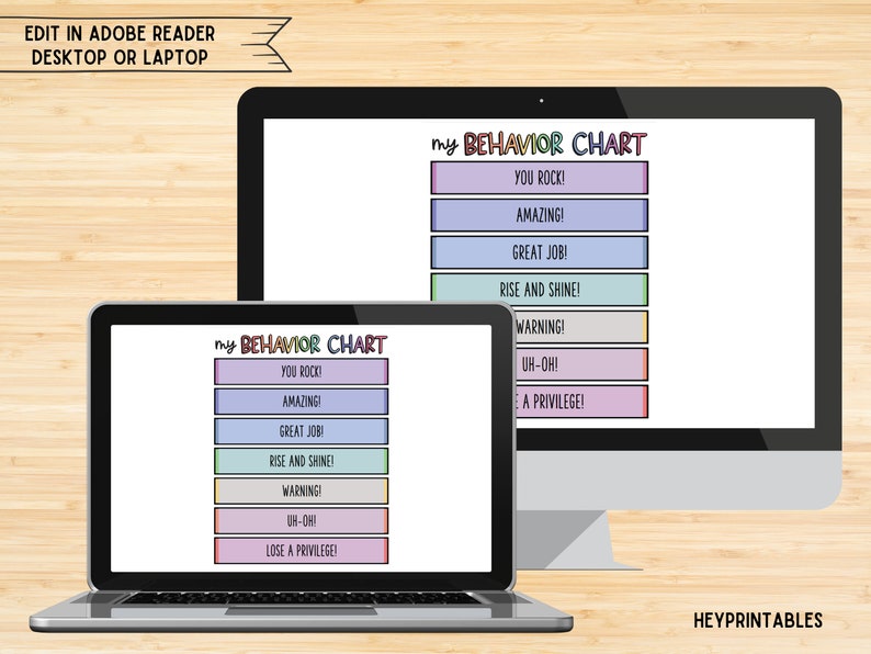 Behavior Chart Clothespin Printable Download Behavior Clip Etsy