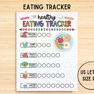 Rastreador de alimentação saudável para impressão, Tabela alimentar infantil, Rastreador de pirâmide alimentar, Tabela nutricional diária, Pôster de alimentação saudável, Lista de verificação saudável, PDF