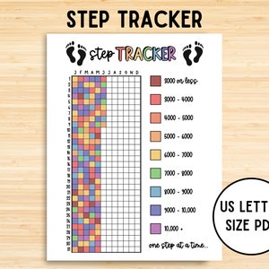 Stappentracker jaarlijks, dagboekpagina, fitnesstracker, gezondheidstracker, afdrukbare tracker, fitnessdoel, stapdoel, gezondheidslogboek, direct downloaden