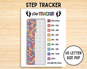 Step Tracker Yearly, Journal Page, Fitness Tracker, Health Tracker, Printable Tracker, Fitness Goal, Step Goal, Health Log, Instant Download