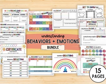 Understanding Behaviors And Emotions Bundle, Consequence Chart, Weekly, Daily, Contract, Social, Emotional, Autism, ADHD, ODD, ABA Therapy