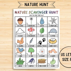 Printable Scavenger Hunt, Nature Scavenger Hunt, Outdoor Scavenger Hunt, Nature Treasure Hunt, Kids Scavenger Hunt, Kids Activities, Game